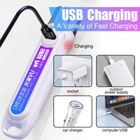 K-207 UV Flashlight Black Light USB Rechargeable Currency Check - portable UV Flashlight - Rechargeable car light USB Rechargeable Light -Portable Handheld Cat Detector lamp,for Dog Cat Care and Resin Curing