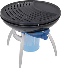 Campingaz Party Grill 100, Camping Stove and Grill, All-in-One Portable Camping BBQ, with Griddle, Grid and Pan Support, Black
