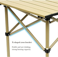 Portable Outdoor Folding Camping Chair Placemats, Aluminium Alloy Folding Table, Outdoor Multifunctional Camping Dining Table, Picnic Table and Chair with Carry Bag for Patio, Garden, Beach Little