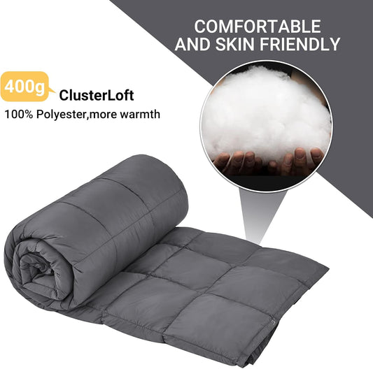 KingCamp Ultralight Camping Blanket, Packable Down Alternative Puffy Wearable Blankets Weatherproof Warm Package Quilt with Snap Buttons for Outdoor Hiking Travel Picnic Stadium