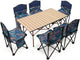 Portable Outdoor Folding Camping Chair Placemats, Aluminium Alloy Folding Table, Outdoor Multifunctional Camping Dining Table, Picnic Table and Chair with Carry Bag for Patio, Garden, Beach Little