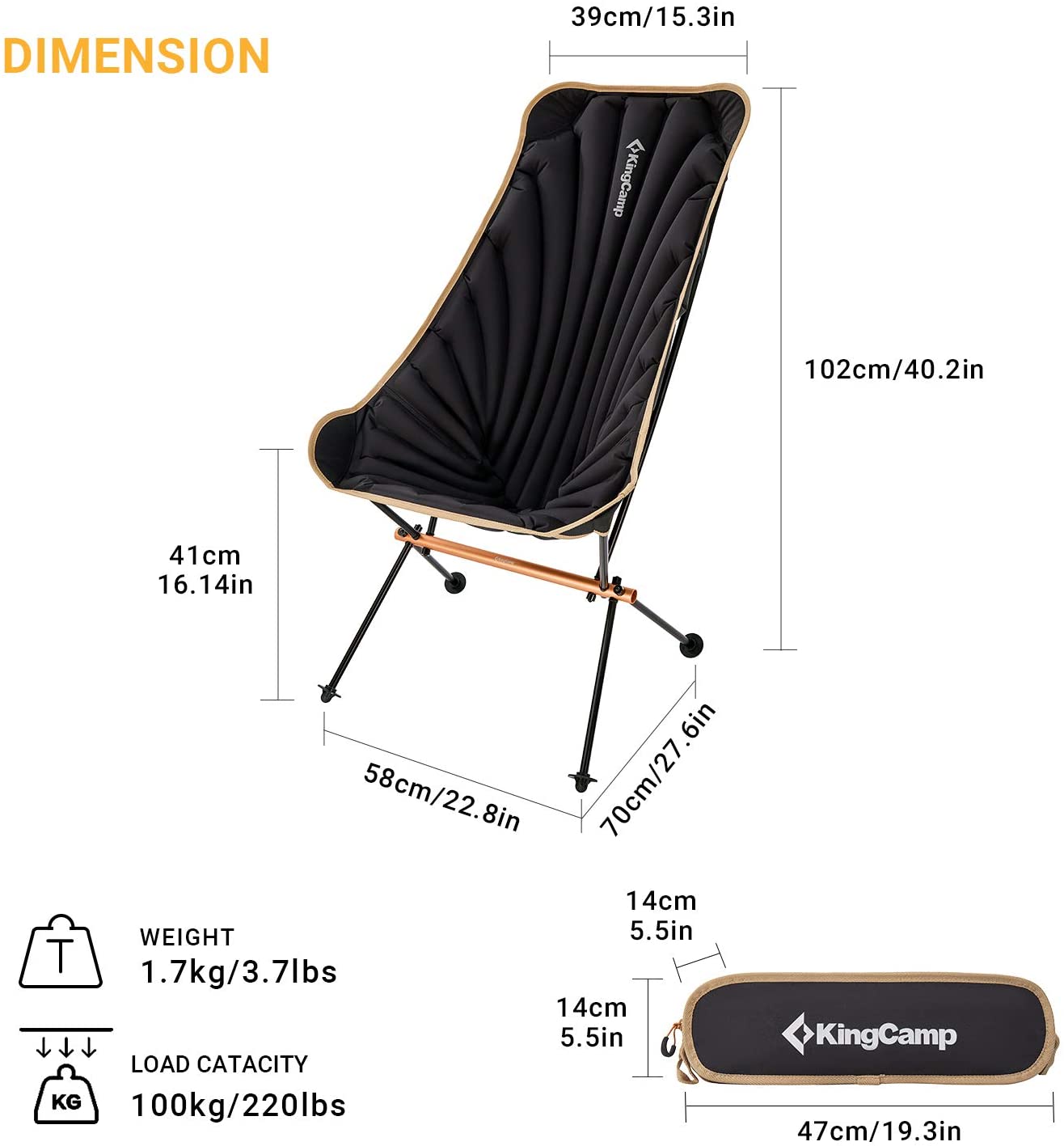 KingCamp Inflatable High Back KC2034