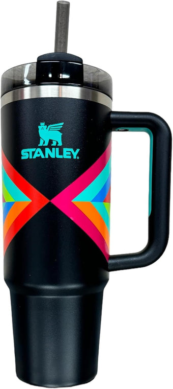 compare product STANLEY Quencher H2.0 FlowState Stainless Steel Vacuum Insulated Tumbler with Lid and Straw for Water, Iced Tea or Coffee (Hyper Geo, 30 oz)