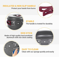 KingCamp Hard-Anodized Aluminum Foldable Camping Cookware Set 17PCS KP3912