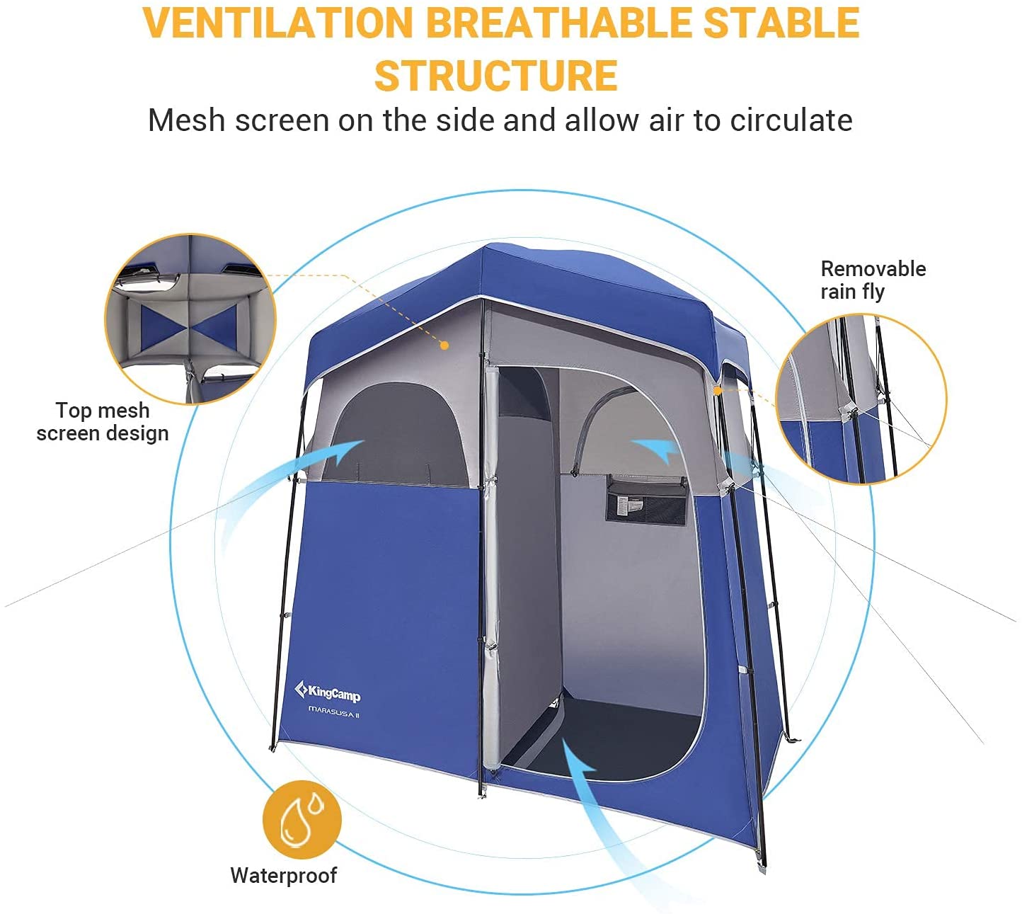KingCamp Double Shower Tent
