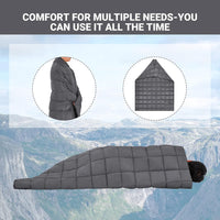 KingCamp Ultralight Camping Blanket, Packable Down Alternative Puffy Wearable Blankets Weatherproof Warm Package Quilt with Snap Buttons for Outdoor Hiking Travel Picnic Stadium