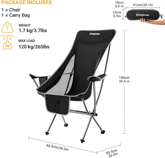 KingCamp Camping Chairs Highback KC2015