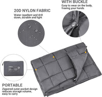 KingCamp Ultralight Camping Blanket, Packable Down Alternative Puffy Wearable Blankets Weatherproof Warm Package Quilt with Snap Buttons for Outdoor Hiking Travel Picnic Stadium