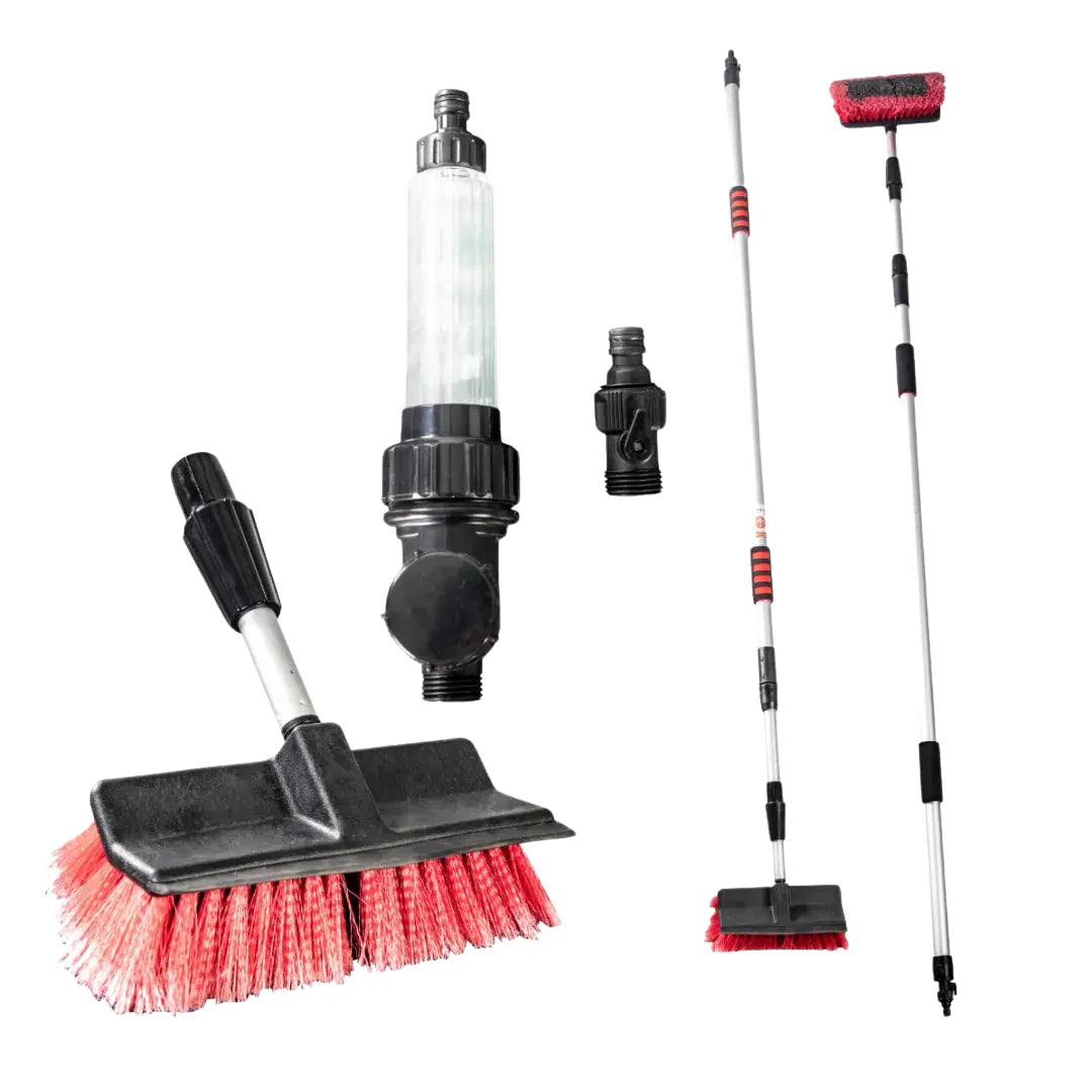 Telescopic Solar Panel Cleaning Brush with Squeegee Wiper – 12ft & 18ft Sizes