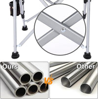 VOOVY Portable Camping Chair Heavy Duty Folding Chair, Outdoor Large Chairs Support 400lbs Portable Arm Chair with Storage Bag, Cup Holder, Carry Bag