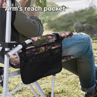VOOVY Portable Camping Chair Heavy Duty Folding Chair, Outdoor Large Chairs Support 400lbs Portable Arm Chair with Storage Bag, Cup Holder, Carry Bag