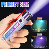 K-207 UV Flashlight Black Light USB Rechargeable Currency Check - portable UV Flashlight - Rechargeable car light USB Rechargeable Light -Portable Handheld Cat Detector lamp,for Dog Cat Care and Resin Curing