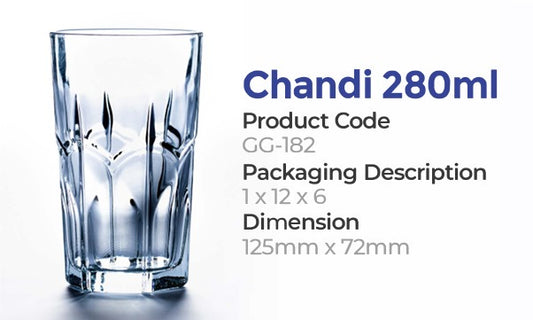 Ganj Glassware Chandi 280ML 6 Pieces