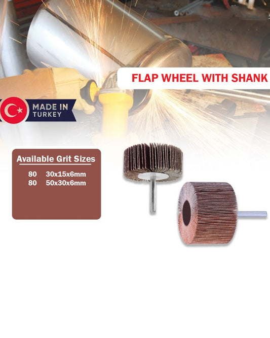Flap wheel with shank