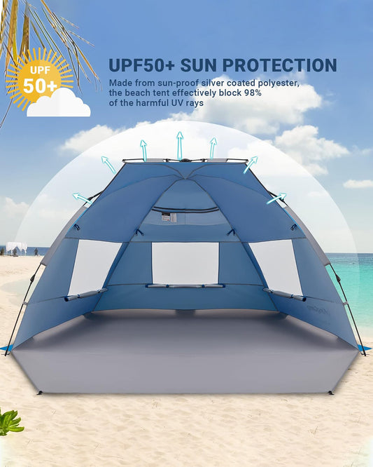 KingCamp Pop Up Tent UPF50+ beach, picnic, garden, camping - Blue KT2108