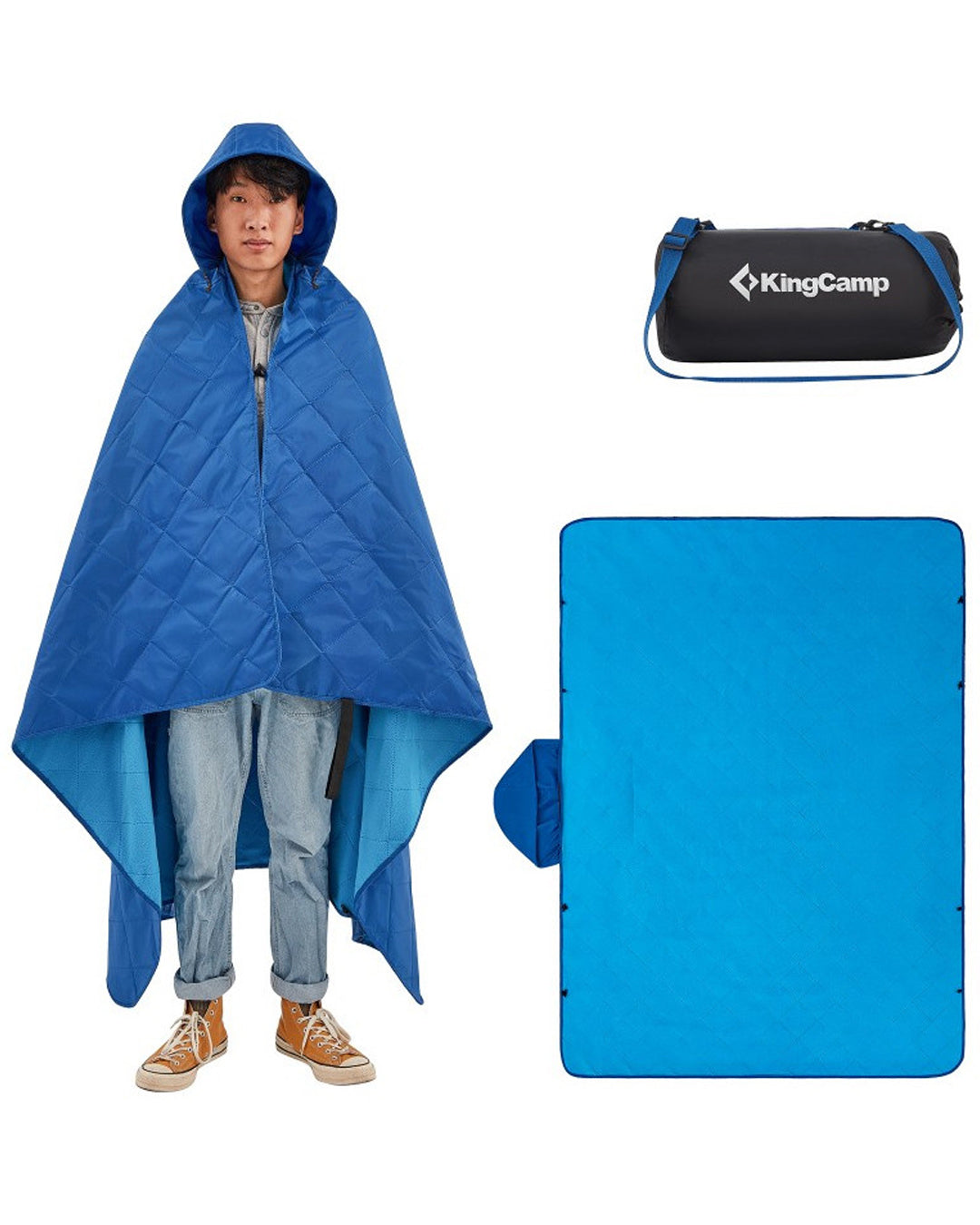 Kingcamp - Multi-Purpose Rain Coat &amp; Blanket Blue