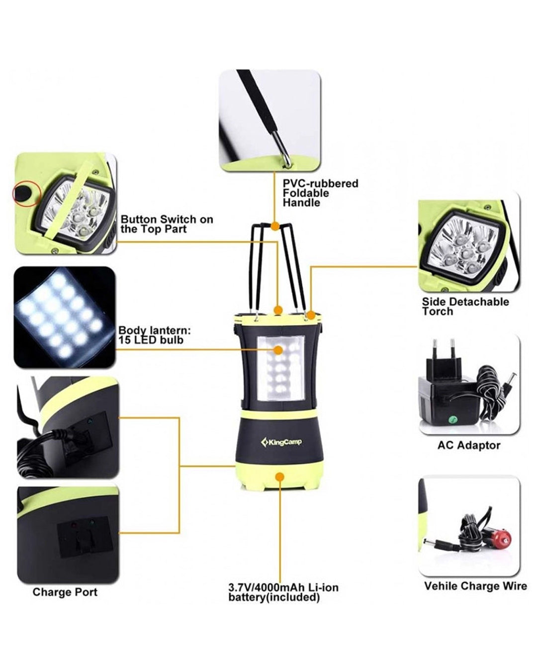 Kingcamp KA4921A Multifunction Rechargeable LED Lantern