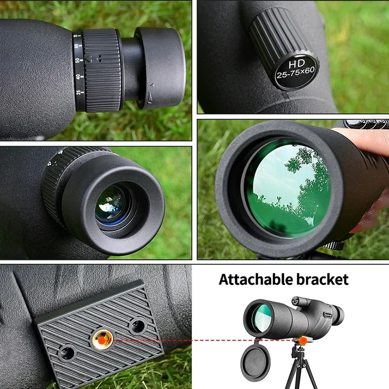 LANDVIEW 25-75x60 Spotting Scope With Mobile Stand & Tripod