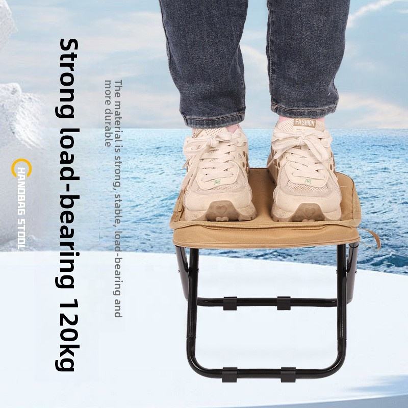 Mini Stool Portable Outdoor Folding Chair Light Weight Metal Foldable Design for Travel Camping Fishing