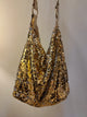 Shimmering Gold Sequin Evening Bag with Metallic Gold Strap
