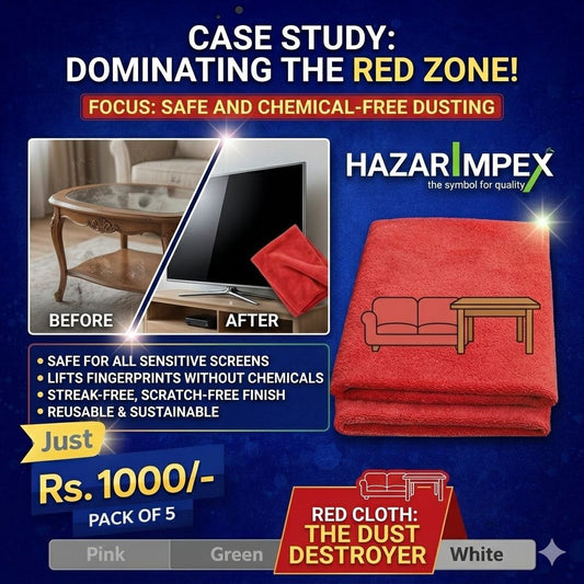 Vilera Microfiber Cloth One Cloth Every Surface 40x40 cm 500+ Washes (Pack of 5) Red