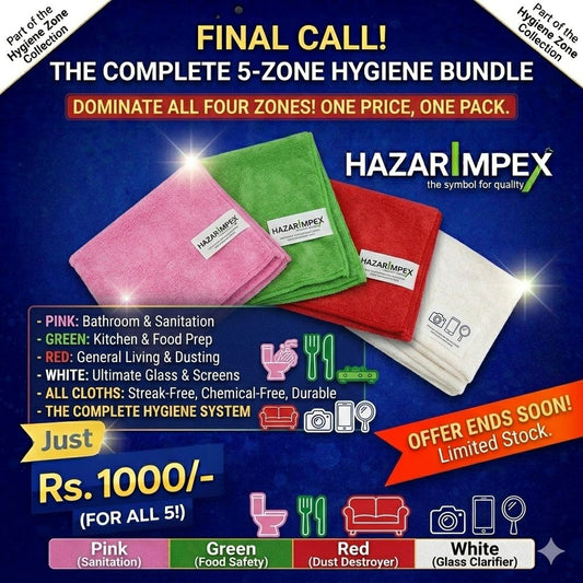 Microfiber Cloth (4 colours) 40x40 cm 500+ Washes (Pack of 5)