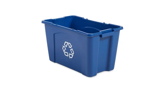 Rubbermaid Commercial Recycling Box 18 Gal Blue