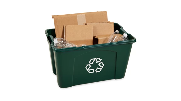 Rubbermaid Commercial Recycling Box 18 Gal Green