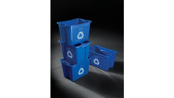 Rubbermaid Commercial Recycling Box 14 Gal Blue
