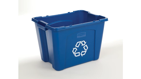 Rubbermaid Commercial Recycling Box 14 Gal Blue