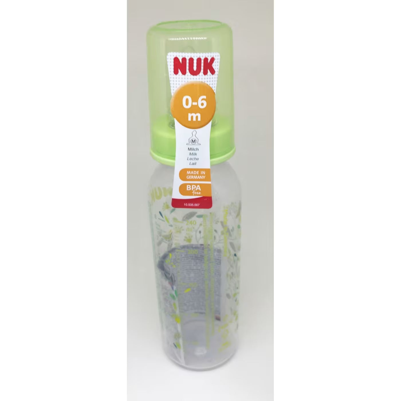 NUK Classic PP SILICONE Baby Bottle 240Ml 1 (0-6 Months) 10741419