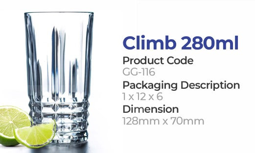 Ganj Glassware Climb 280ML 6 Pieces
