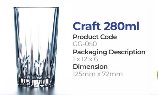 Ganj Glassware Craft 280ML 6 Pieces