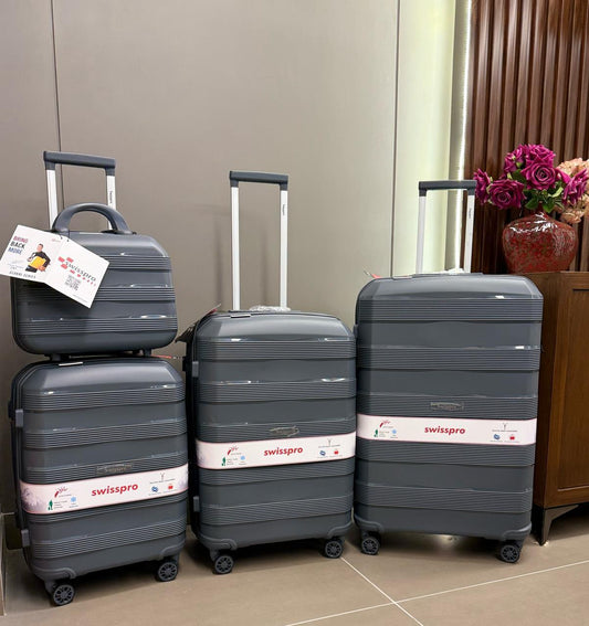 4pcs Set Luggage By Swiss Pro Gray