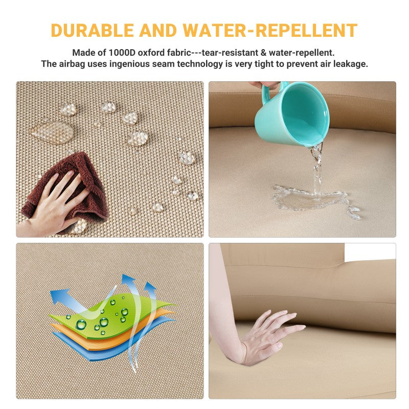 KINGCAMP INFLATABLE PORTABLE AIR SOFA KC2031- KHAKI