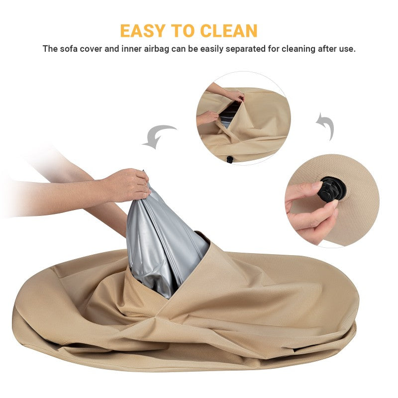 KINGCAMP INFLATABLE PORTABLE AIR SOFA KC2031- KHAKI