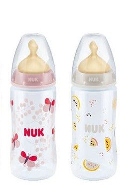 NUK First Choice Baby Bottle - Medium Latex Teat 0-6m 300ml 10741617