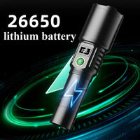 Ruilang P90 SX508 Multi Functional Waterproof Telescopic Flashlight With Digital Display Battery Indicator