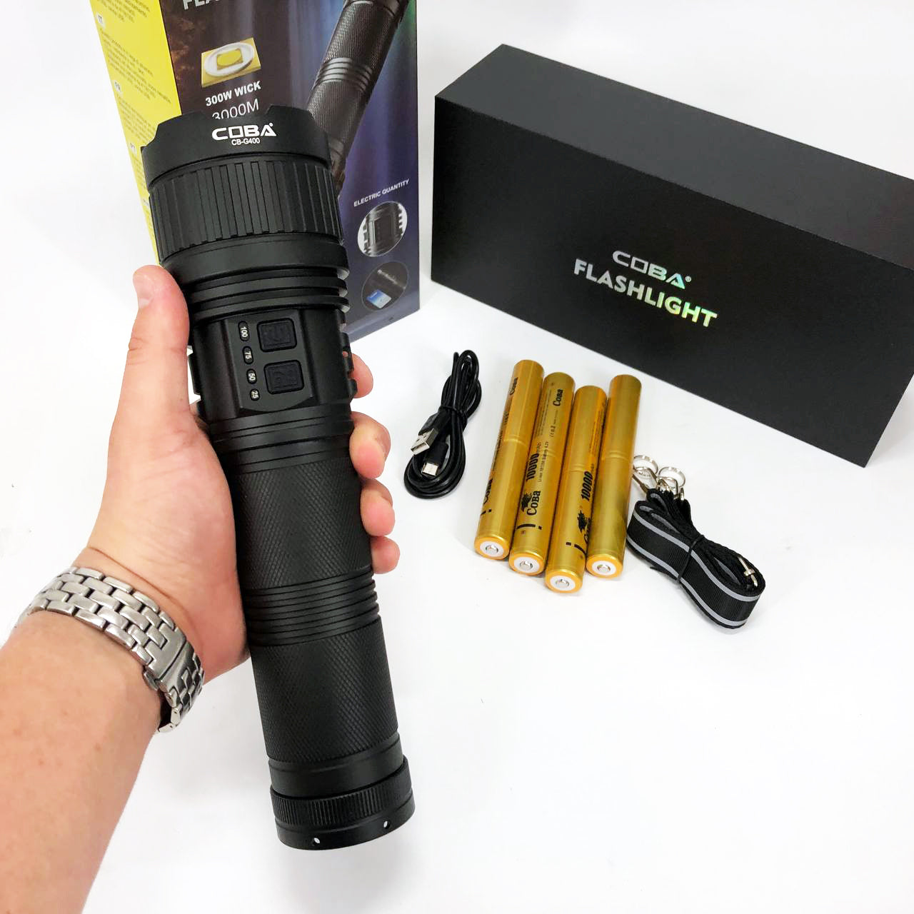 COBA Aluminum Alloy Strong Light Flashlight