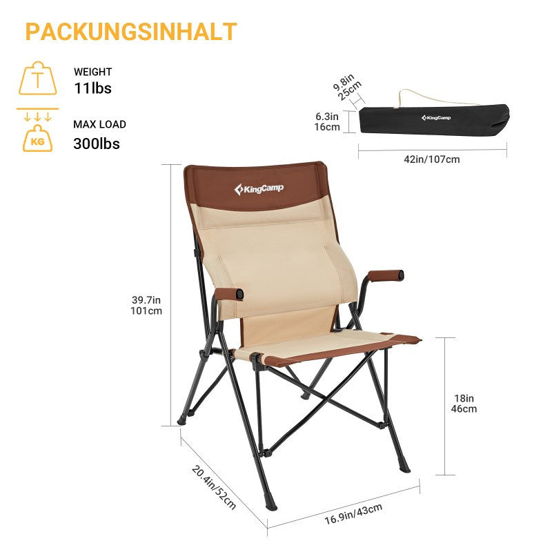 KIingCamp KC2115 Lumbar Support Folding Camping Chair