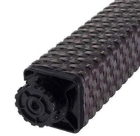 Rattan Effect Garden Furniture Set – Glass Top Dining Table 6 Stackable Chairs