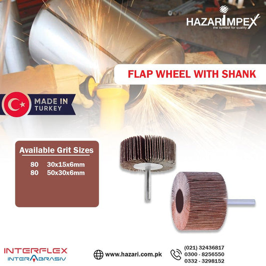 Flap wheel with shank