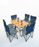 Outdoor Folding Chairs, Outdoor Camping Multifunctional Portable Folding double Tables and Chairs Set, Six Chairs with Storage Bag