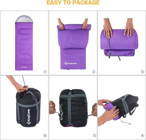 KingCamp Purple Sleeping Bag - Image 3