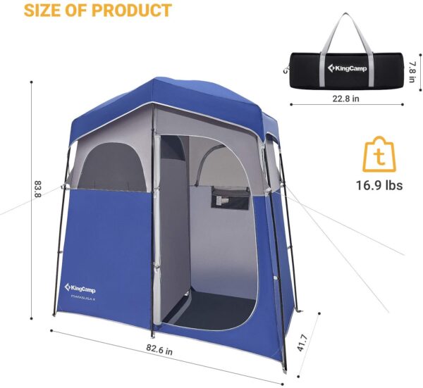 KingCamp Double Shower Tent - Image 2