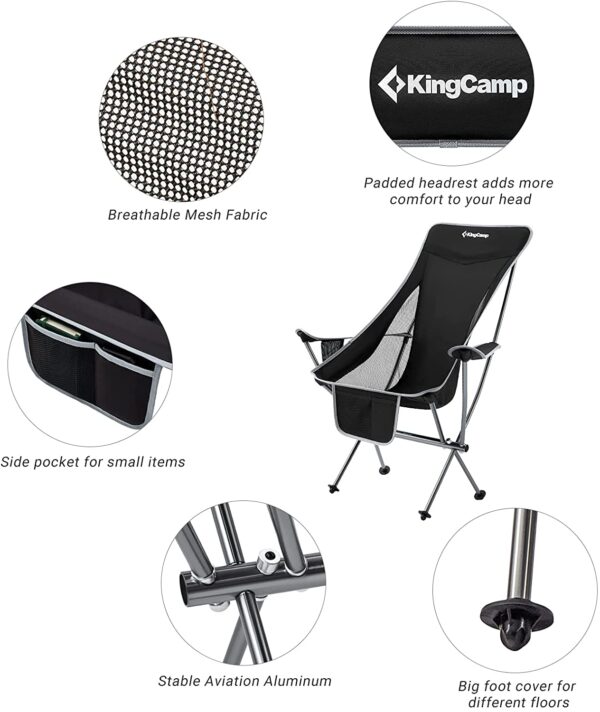 KingCamp Camping Chairs Highback KC2015 - Image 4