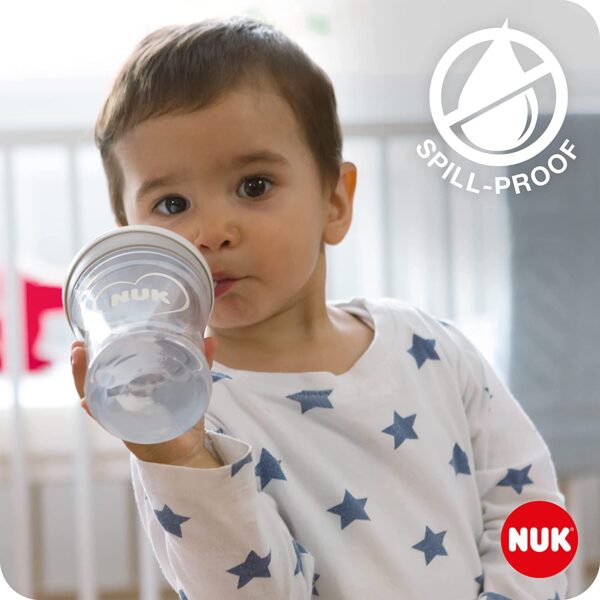 NUK Action Cup Toddler Cup | 12+ Months | Twist Close Soft Drinking Straw | Leak-Proof & Washable | BPA-Free | 230ml | Green Leopard - Image 6