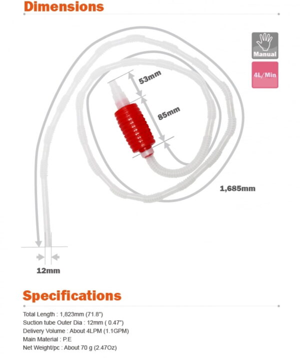 DP 50 SIPHON HAND PUMP WITH LONG HOSE