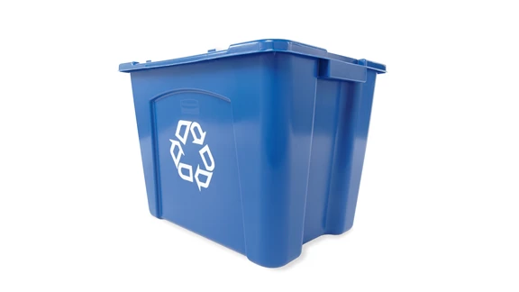 Rubbermaid Commercial Recycling Box 14 Gal Blue