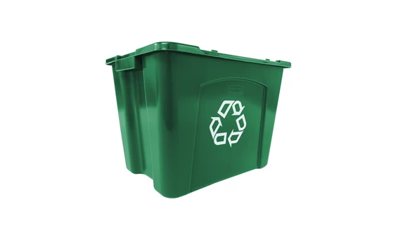 Rubbermaid Commercial Recycling Box 14 Gal Green